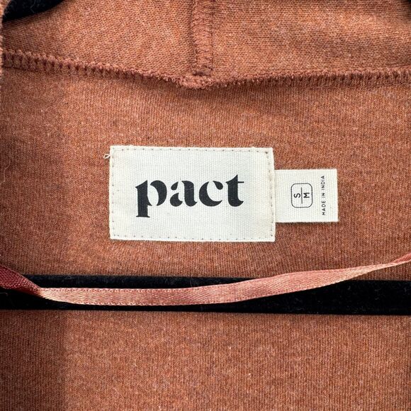 PACT Brooklyn Airplane Brown Long Sleeve Slouchy Oversized Long Cardigan Size S - Picture 6 of 7